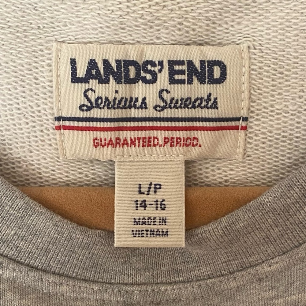 LANDS’ END SERIOUS SWEATS FRENCH TERRY SWEATSHIRT DRESS SZ PETITE LARGE - Picture 6 of 7